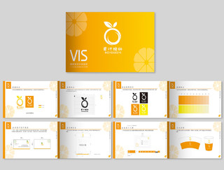 橙色简约商务果汁视觉设计vi手册画册